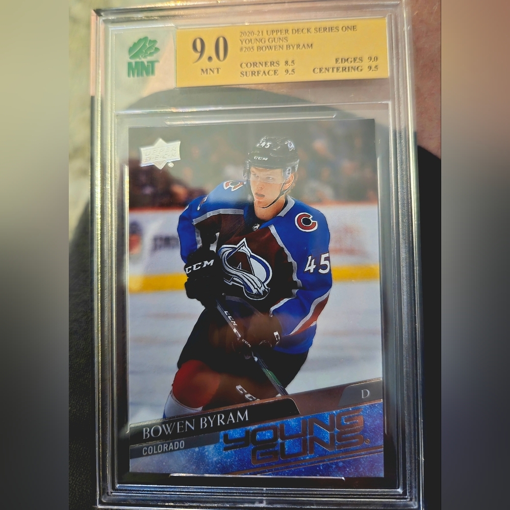 Bowen Byram 2020-21 Upper Deck Young Guns RC #205 Graded MNT 9.0